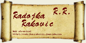 Radojka Raković vizit kartica